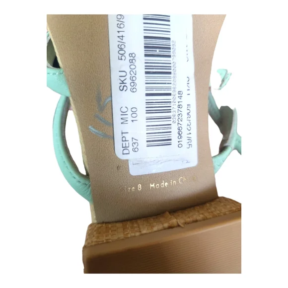 Dolce Vita Hapi Strappy Slip-on Slide Sandal Woven Geometric Block Heel Size 8 - Picture 7 of 7